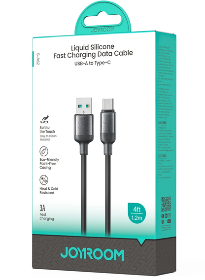 USB-A to USB-C Data and Charging Cable Joyroom S-A62 Lively, 18W, 1.2m, Black