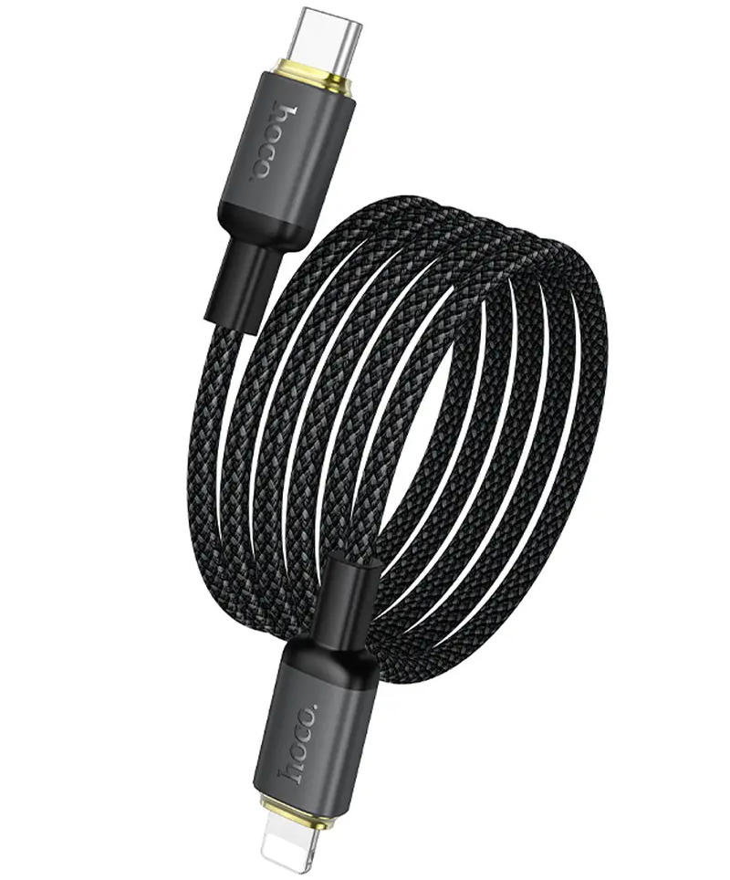 Kabel do przesyłu danych i ładowania USB-C - Lightning HOCO X128 Benefit, 30W, 1m, Czarny