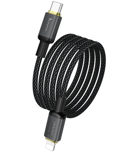 Kabel do przesyłu danych i ładowania USB-C - Lightning HOCO X128 Benefit, 30W, 1m, Czarny