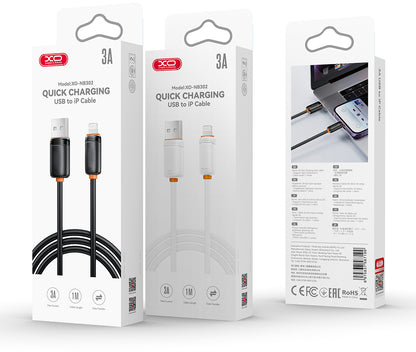 Kabel do przesyłu danych i ładowania USB-A - USB-C XO Design NB302, 18W, 1m, Czarny