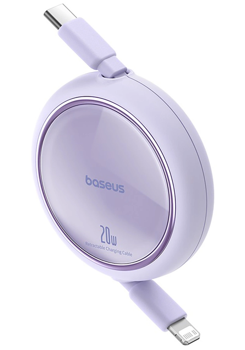 Kabel do przesyłu danych i ładowania USB-C - Lightning Baseus Free2Pull Mini Retractable, 20W, Fioletowy P10364501511-00