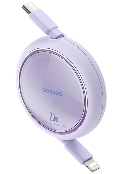 Kabel do przesyłu danych i ładowania USB-C - Lightning Baseus Free2Pull Mini Retractable, 20W, Fioletowy P10364501511-00
