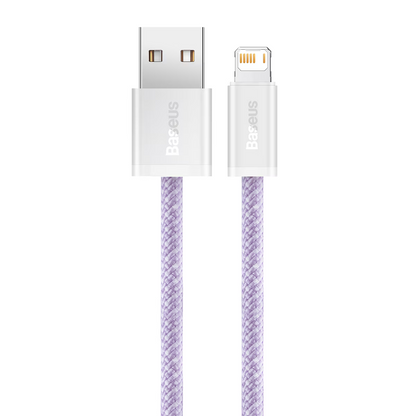 Kabel do przesyłu danych i ładowania USB-A - Lightning Baseus Dynamic Series, 18W, 2m, Fioletowy CALD000505