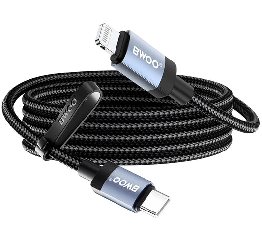 Kabel do przesyłania danych i ładowania USB-C - Lightning BWOO BO-X401CL, 30W, 1m, czarny