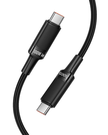 Kabel do przesyłania danych i ładowania USB-C - USB-C HOCO U153 Extreme, 100W, 1,2m, czarny