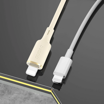 Kabel do przesyłu danych i ładowania USB-A - Lightning Dudao L7SL, 18W, 1m, Beżowy