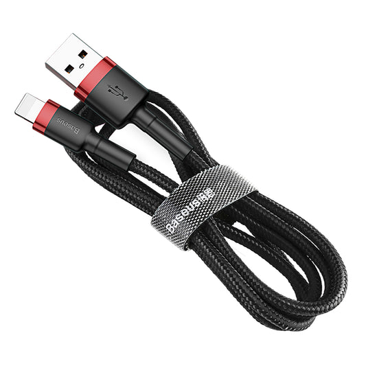 Kabel do ładowania i transmisji danych USB-A - Lightning Baseus Cafule, 18W, 2m, czerwony CALKLF-C19