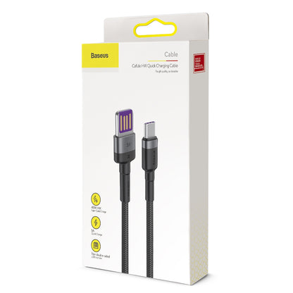 Kabel do transmisji danych i ładowania USB-A - USB-C Baseus HW Quick Charging, 100 W, 1 m, szary CATKLF-PG1 CATKLF-PG1