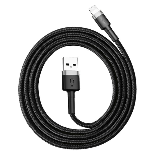 Kabel do ładowania i transmisji danych USB-A - Lightning Baseus Cafule, 18W, 1m, szary CALKLF-BG1