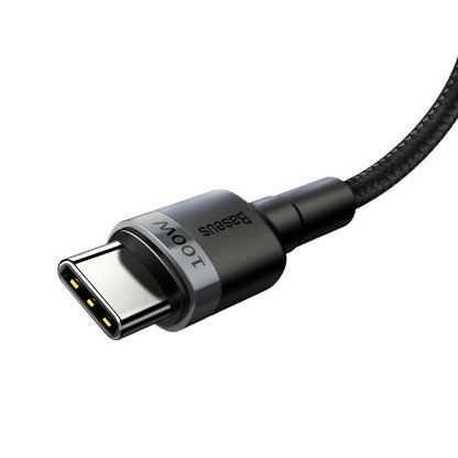 Kabel USB-C do ładowania i transmisji danych - USB-C Baseus Cafule, 100 W, 2 m, szary CATKLF-ALG1