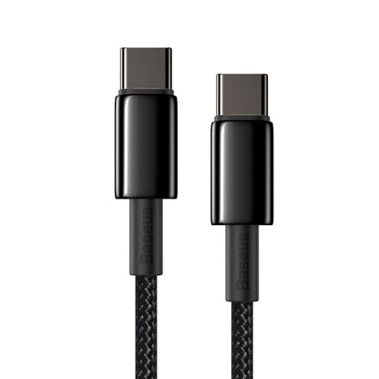 Kabel USB-C do ładowania i transmisji danych - USB-C Baseus Tungsten Gold, 100 W, 2 m, czarny CATWJ-A01 CATWJ-A01