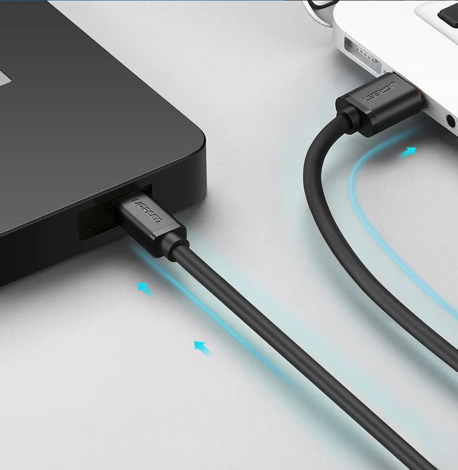 Kabel do danych i ładowania USB-A - miniUSB UGREEN US132, 2m, Czarny
