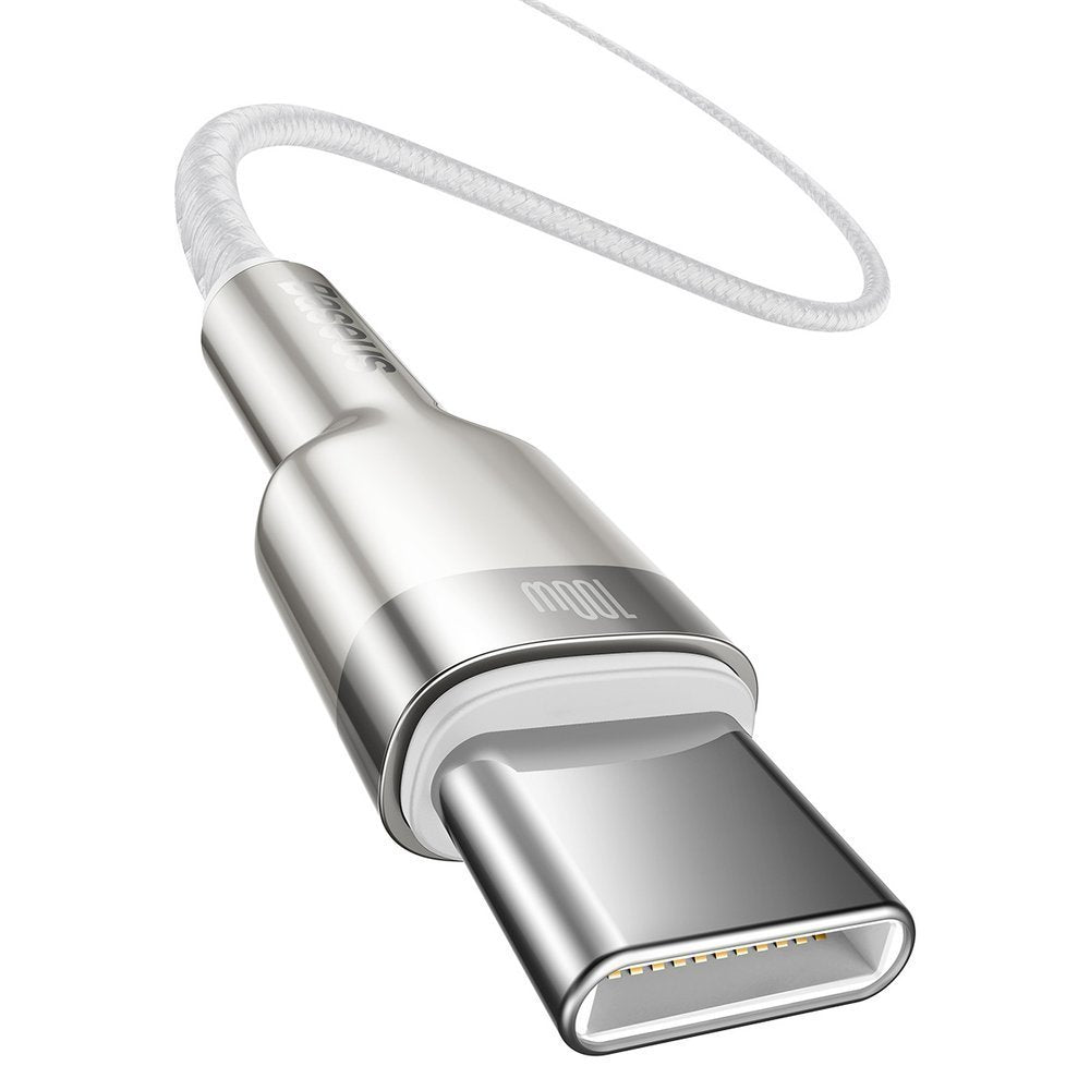 Kabel USB-C do ładowania i transmisji danych - USB-C Baseus Cafule, 100 W, 2 m, biały CATJK-D02 