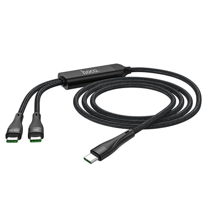 Kabel USB-C do ładowania i transmisji danych - USB-C HOCO U102 Super, 100 W, 1,2 m, czarny