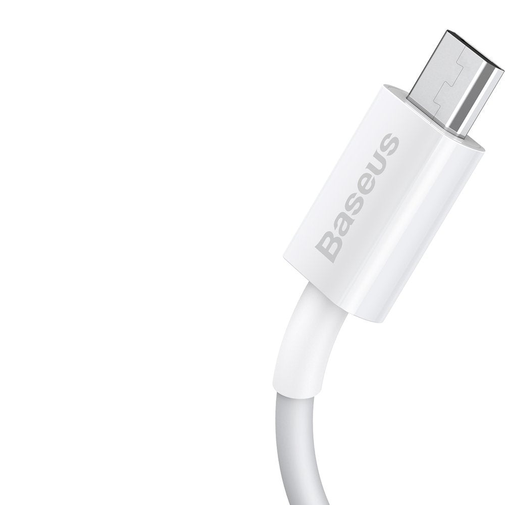 Kabel do ładowania i transmisji danych USB-A - microUSB Baseus Superior Series, 18 W, 1 m, biały CAMYS-02