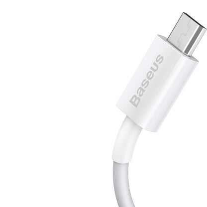 Kabel do ładowania i transmisji danych USB-A - microUSB Baseus Superior Series, 18 W, 1 m, biały CAMYS-02