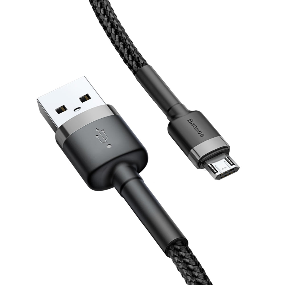 Kabel do transmisji danych i ładowania USB-A - microUSB Baseus Cafule, 18 W, 1 m, szary CAMKLF-BG1