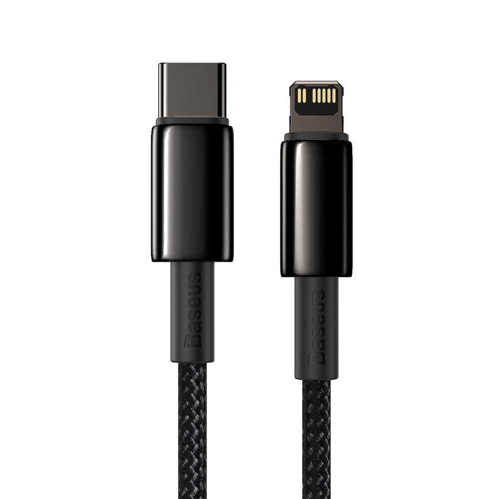 Kabel do ładowania i transmisji danych USB-C - Lightning Baseus Tungsten Tungsten Gold, 20 W, 1 m, czarny CATLWJ-01 CATLWJ-01