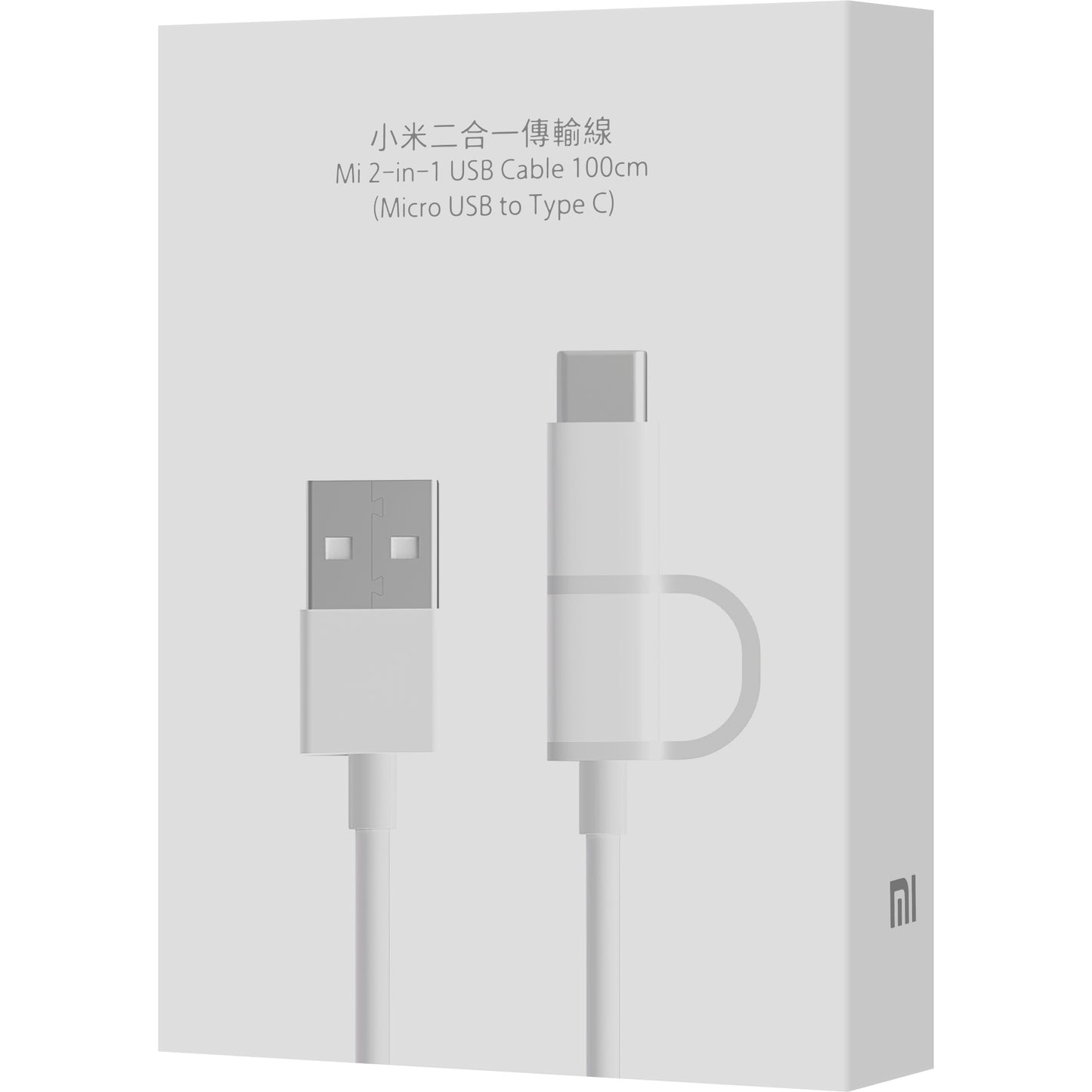 Kabel do ładowania i transmisji danych USB-A - microUSB / USB-C Xiaomi Mi 2w1, 18 W, 1 m, biały SJV4082TY 