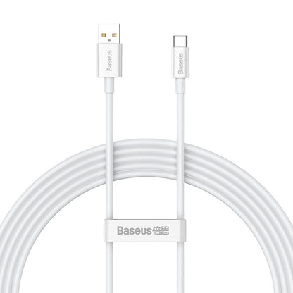 Kabel do ładowania i transmisji danych USB-A - USB-C Baseus Superior Series, 100 W, 2 m, biały CAYS001402 