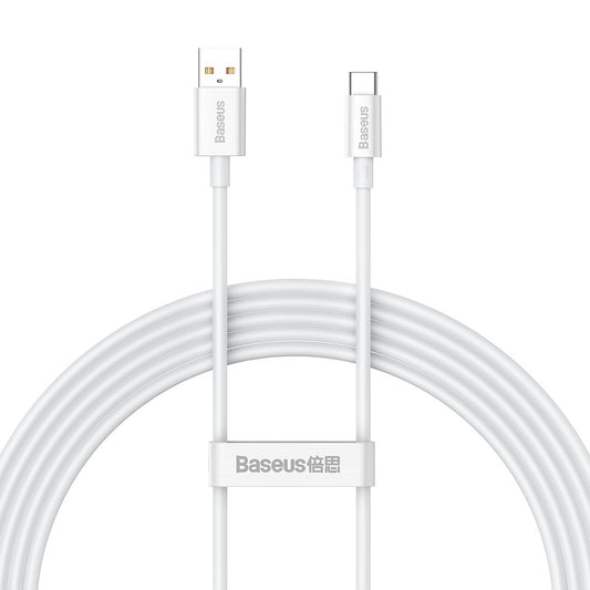 Kabel do ładowania i transmisji danych USB-A - USB-C Baseus Superior Series, 100 W, 2 m, biały CAYS001402 