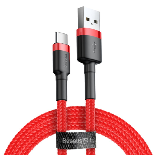 Kabel do transmisji danych i ładowania USB-A - USB-C Baseus Cafule, 60 W, 0,5 m, czerwony CATKLF-A09 