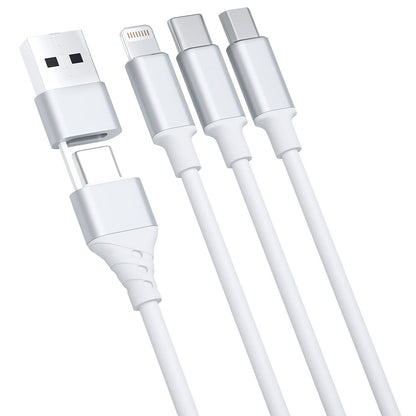 Kabel ładujący USB-A / USB-C - Lightning / microUSB / USB-C 3MK Hyper 3w1, 12 W, 1,5 m, biały 