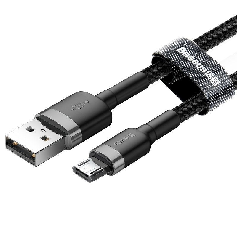 Kabel do transmisji danych i ładowania USB-A - microUSB Baseus Cafule, 18 W, 0,5 m, szary CAMKLF-AG1