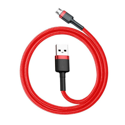 Kabel do transmisji danych i ładowania USB-A - microUSB Baseus Cafule, 18 W, 1 m, czerwony CAMKLF-B09