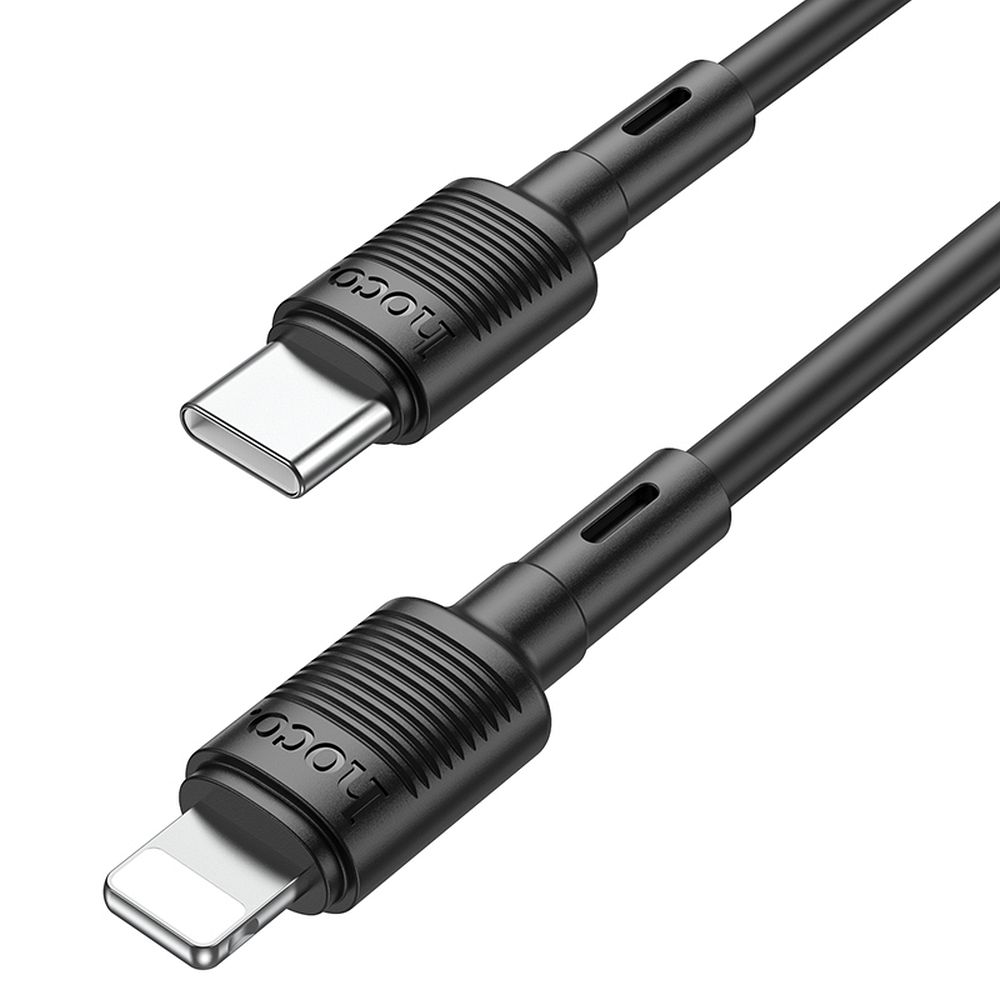 Kabel do ładowania i transmisji danych HOCO X83 Victory USB-C - Lightning, 20 W, 1 m, czarny 