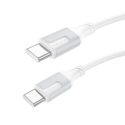 Kabel USB-C do ładowania i transmisji danych - USB-C Borofone BX101 Creator, 60W, 1m, biały 