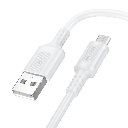 Kabel do ładowania i transmisji danych USB-A - microUSB Borofone BX111 Feliz, 18W, 1m, biały 