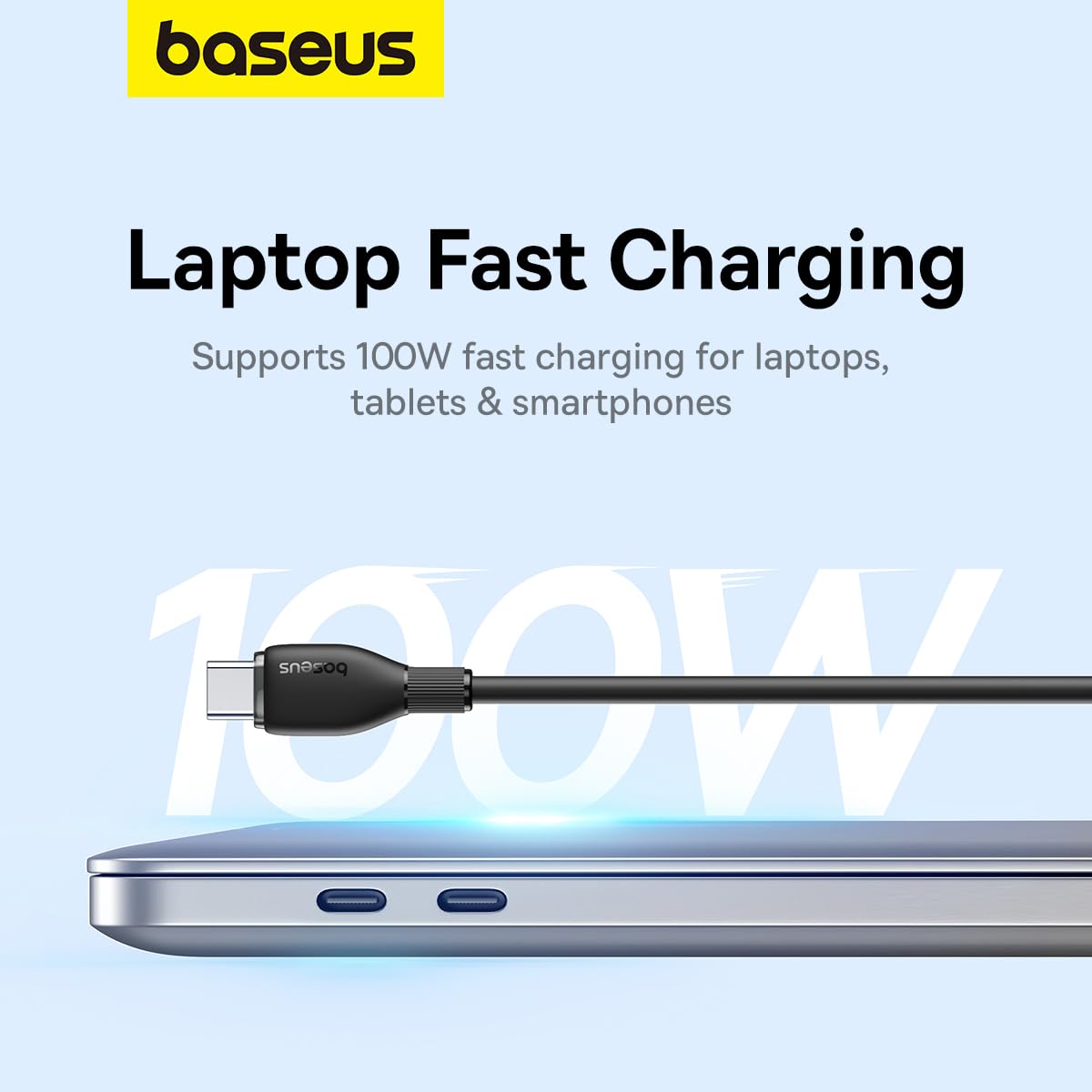 Kabel USB-C do ładowania i transmisji danych - USB-C Baseus Pudding, 100 W, 1,2 m, czarny P10355702111-00 