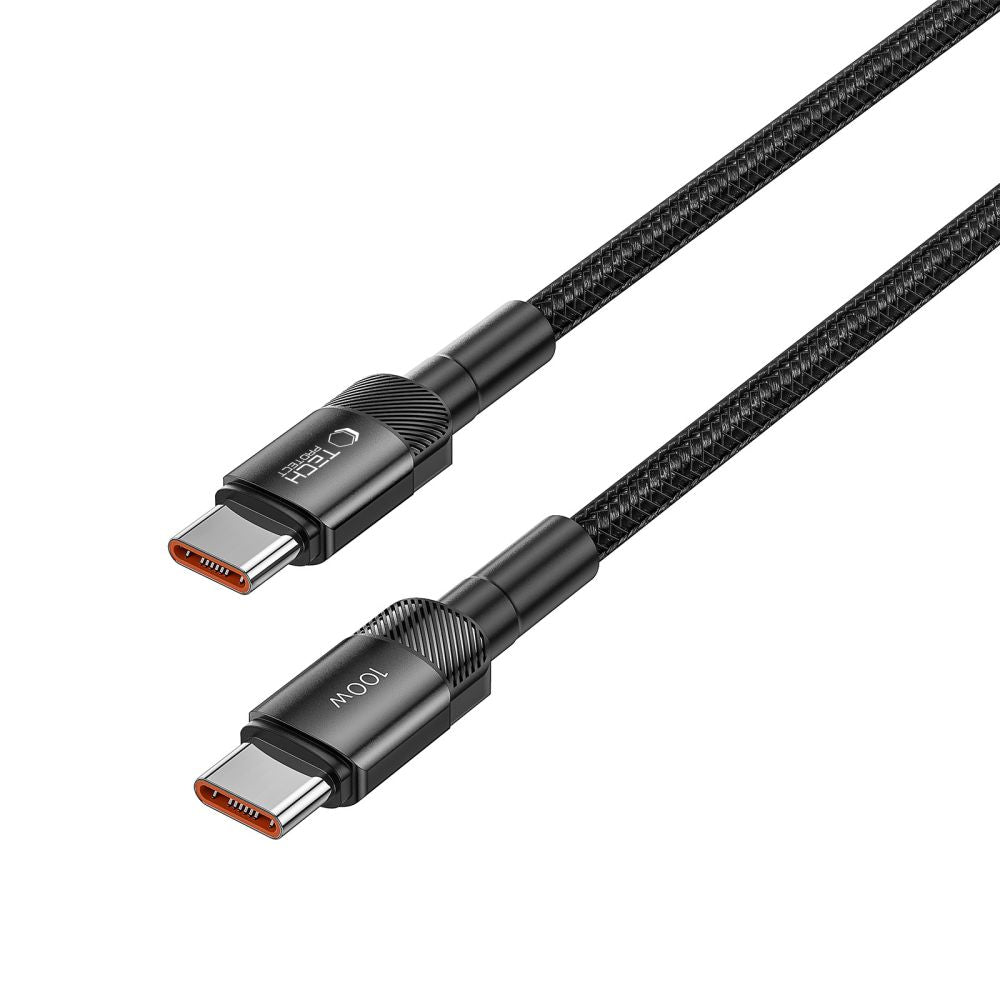 Kabel USB-C do ładowania i transmisji danych - USB-C Tech-Protect Ultraboost EVO, 100 W, 0,25 m, czarny 