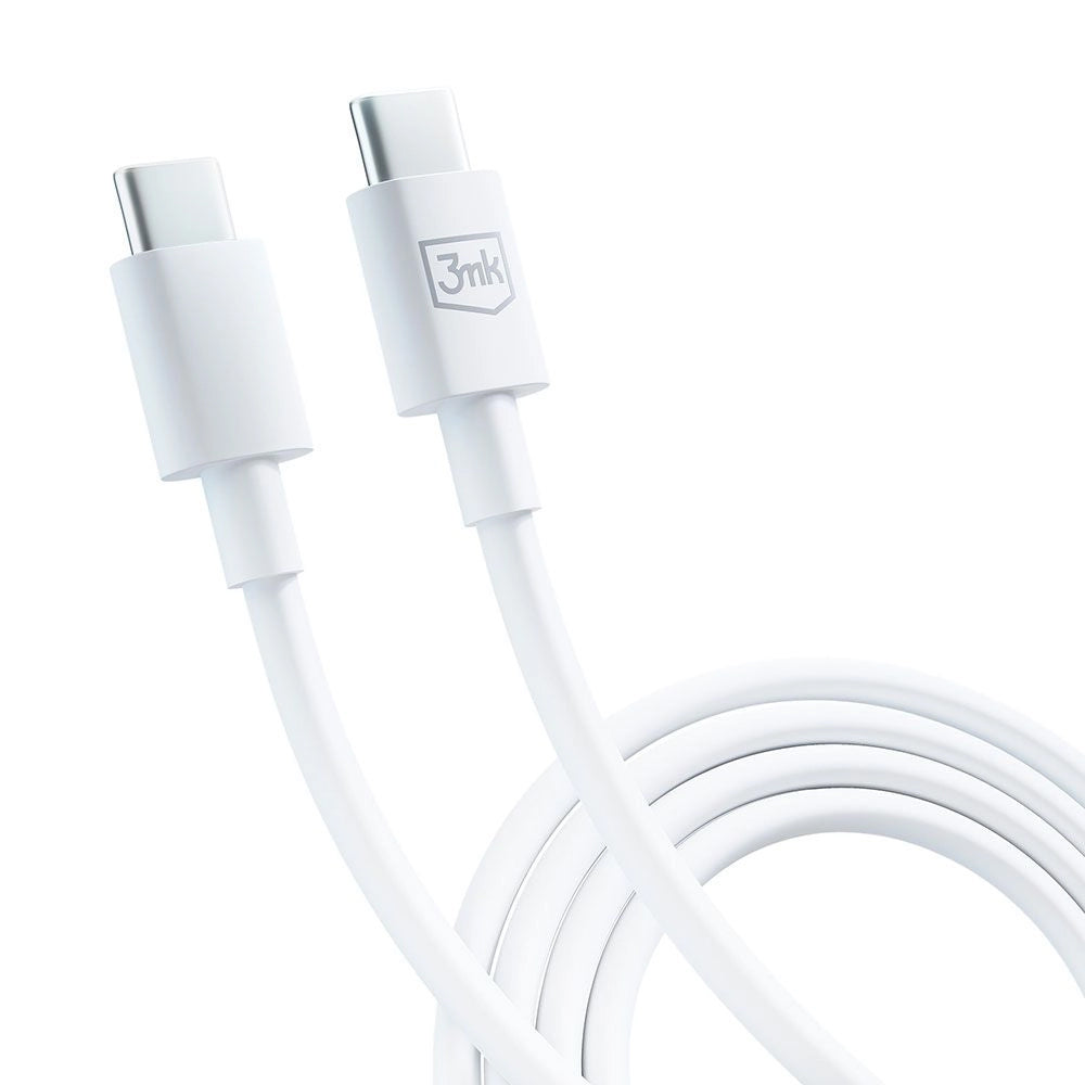 Kabel USB-C do ładowania i transmisji danych - USB-C 3MK Hyper, 100 W, 1,2 m, biały 