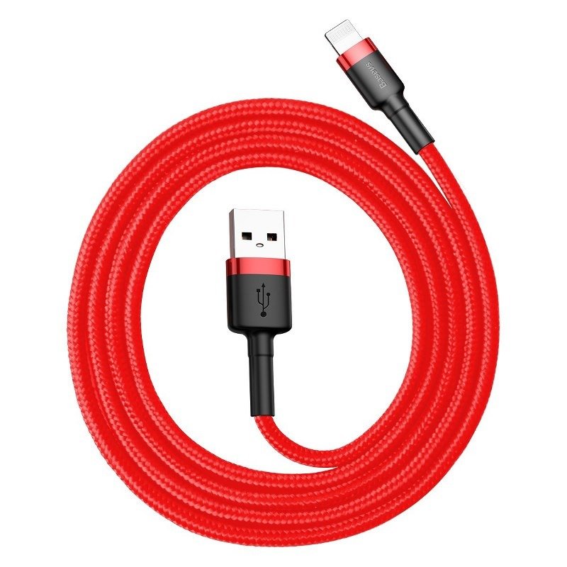 Kabel do danych i ładowania USB-A - Lightning Baseus Cafule, 18W, 1m, czerwony CALKLF-B09