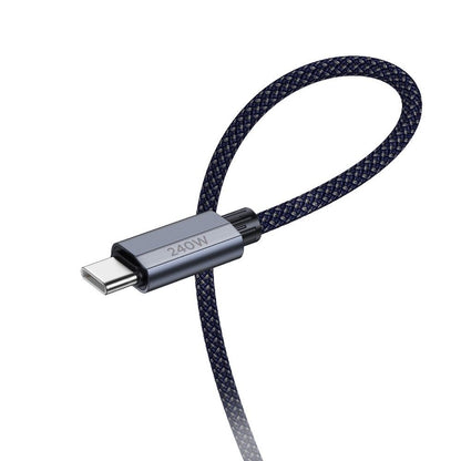 Kabel USB-C do ładowania i transmisji danych - USB-C HOCO U134, 240 W, 1,8 m, niebieski 