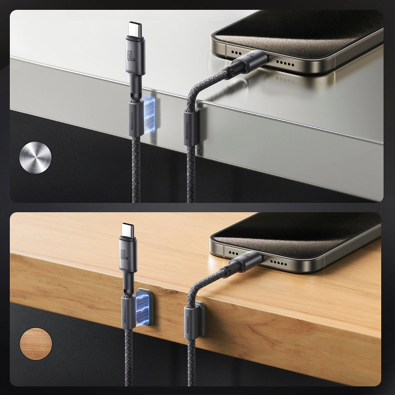 Kabel do danych i ładowania USB-C - USB-C Joyroom S-A50, 60W, 1.2m, Szary