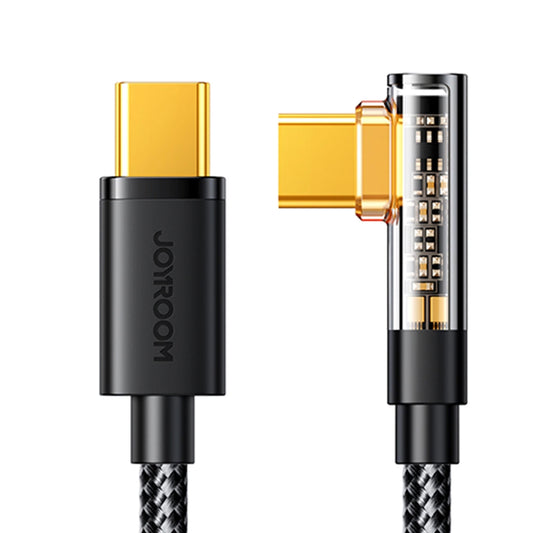 Kabel do danych i ładowania USB-C - USB-C Joyroom S-CC100A6 Angled, 100W, 1.2m, Czarny