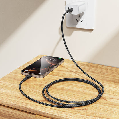 Kabel do danych i ładowania USB-C - USB-C Borofone BX116 Certain, 60W, 1m, Czarny