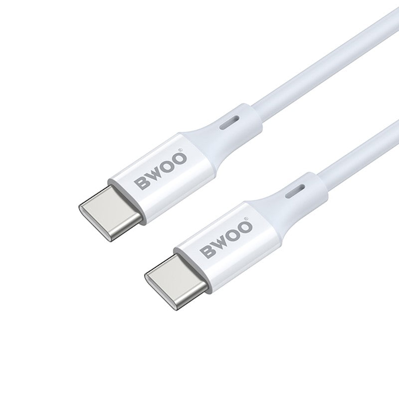 Kabel do danych i ładowania USB-C - USB-C BWOO X282, 60W, 1m, Biały