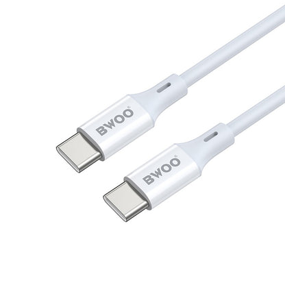 Kabel do danych i ładowania USB-C - USB-C BWOO X282, 60W, 1m, Biały