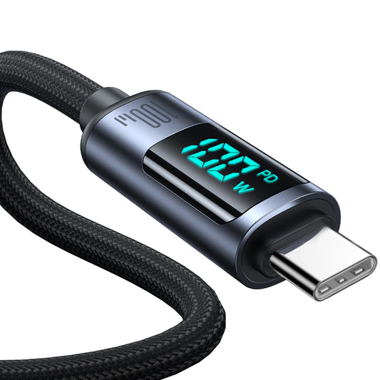Kabel do danych i ładowania USB-C - USB-C Joyroom S-A16 Prism Display, 100W, 1.2m, Czarny