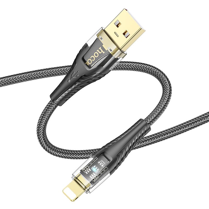 Kabel do danych i ładowania USB-A - Lightning HOCO U121, 18W, 1.2m, Czarny
