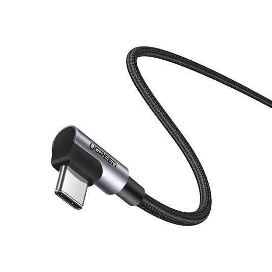 Kabel do danych i ładowania USB-C - USB-C UGREEN US335 Angled, 100W, 2m, Czarny