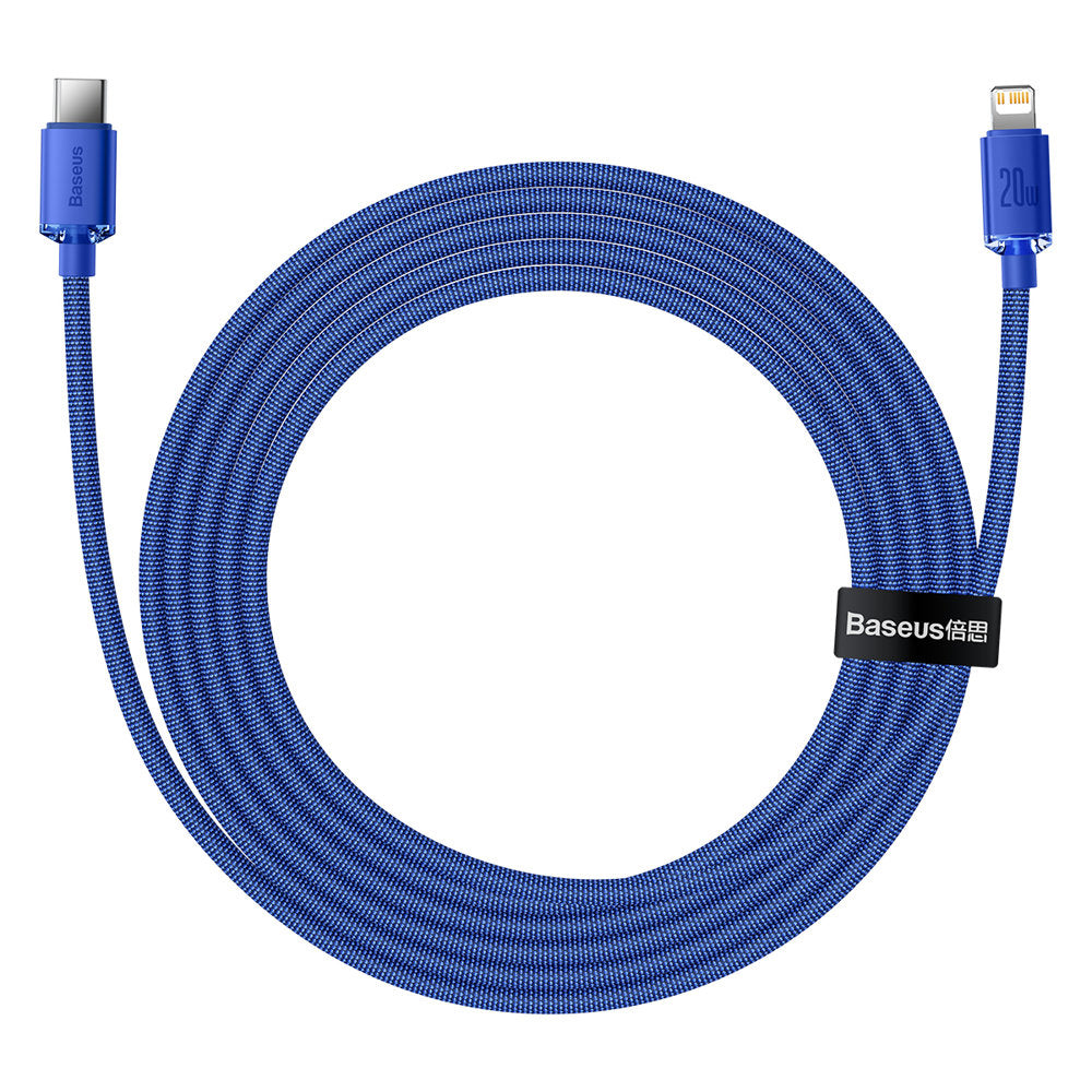 Kabel do danych i ładowania USB-C - Lightning Baseus Crystal Shine Series, 20W, 1.2m, Niebieski CAJY000203