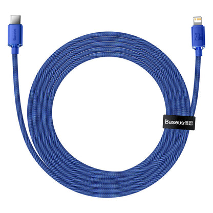 Kabel do danych i ładowania USB-C - Lightning Baseus Crystal Shine Series, 20W, 1.2m, Niebieski CAJY000203