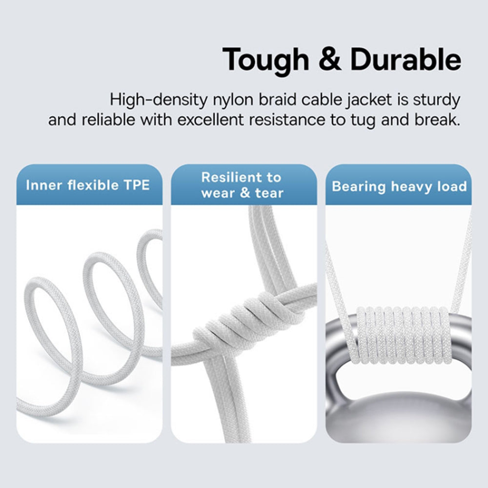 Kabel do danych i ładowania USB-C - USB-C Baseus Gem, 100W, 2m, Biały P10373000211-01