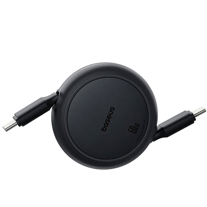 Kabel USB-C do USB-C Baseus Free2Pull Mini Retractable, 60W, 1m, Czarny P10364500111-01