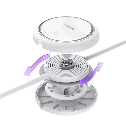 Kabel do danych i ładowania USB-C - USB-C Baseus Free2Draw Mini Retractable, 100W, 1m, Biały P10364500211-00
